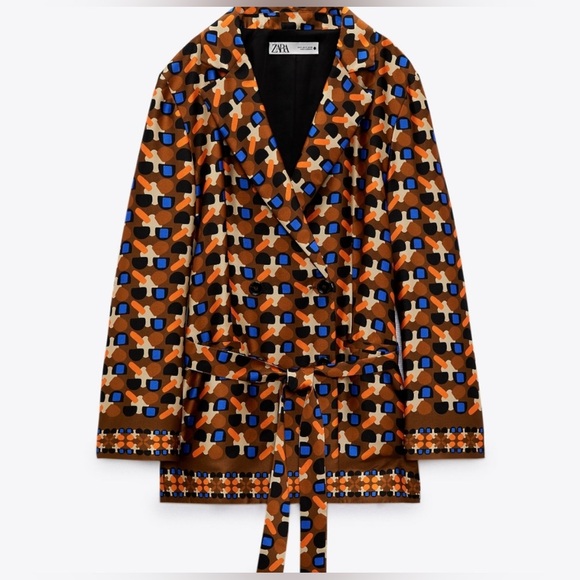 NWT ZARA Printed Blazer 3330/526, Size M - Picture 5 of 14